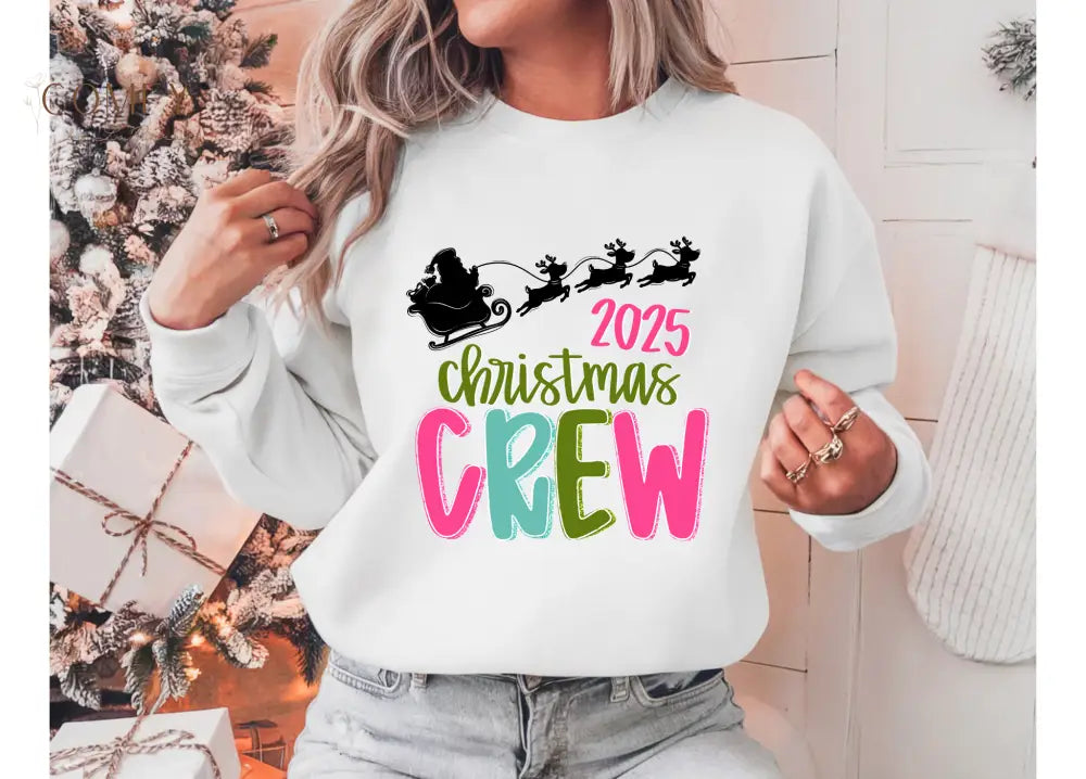 2025 Colorful Christmas Crew Sweatshirt • Matching Family Holiday Crewneck • Festive Rainbow Christmas Pullover