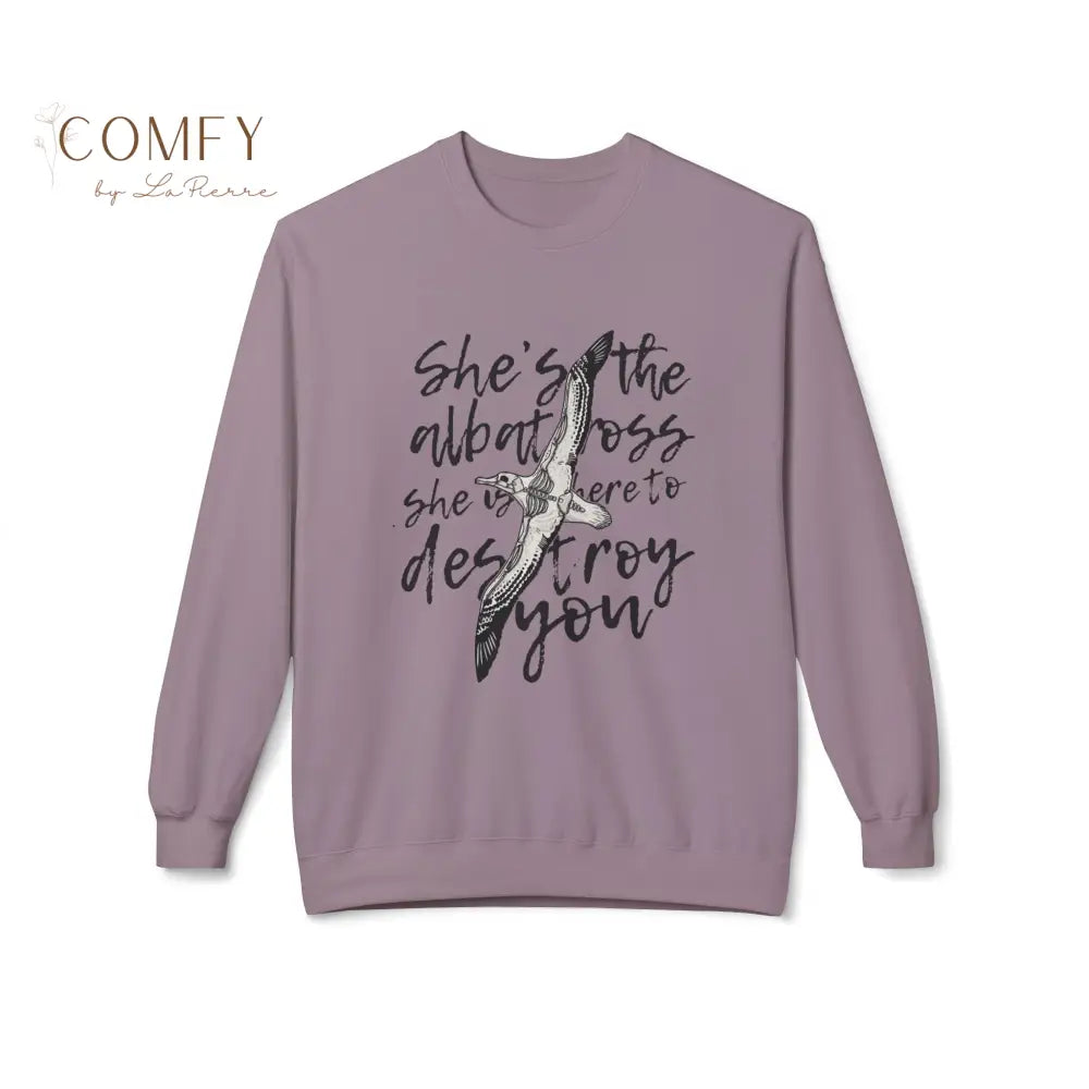 Albatross-Inspired Sweatshirt • “She Came to Break What Needed Breaking” Poetic Dark Aesthetic Crewneck • Unisex