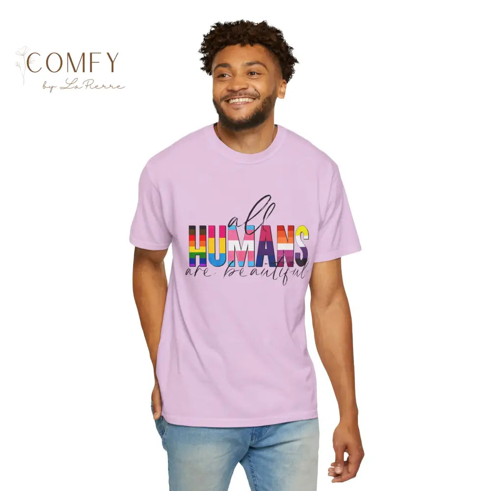 All Humans Are Beautiful Shirt • Rainbow Pride Inclusivity Tee • Unisex Comfort Colors T-Shirt (S–4XL) T-Shirt