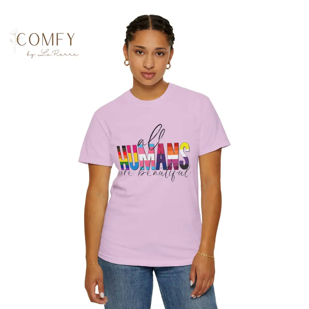 All Humans Are Beautiful Shirt • Rainbow Pride Inclusivity Tee • Unisex Comfort Colors T-Shirt (S–4XL) T-Shirt