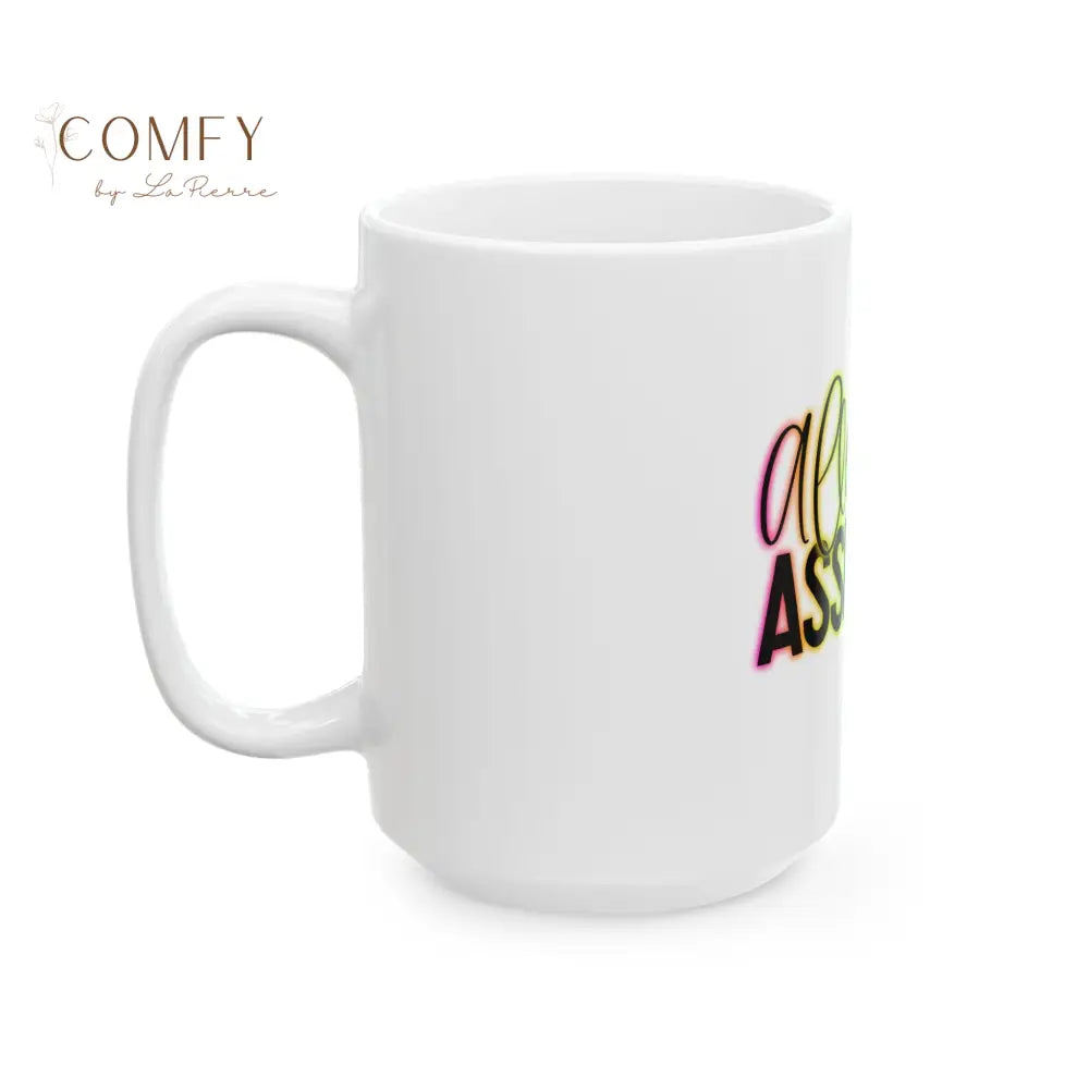 Ceramic Mug — ’Allergic to Assholes’ Rainbow Coffee Cup (11 oz. or 15 oz.) Mug