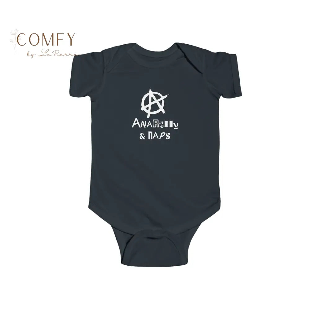Anarchy and Naps Baby Onesie • Funny Punk Baby Bodysuit • Cute Infant Graphic One-Piece Outfit • Unisex Baby Bodysuit