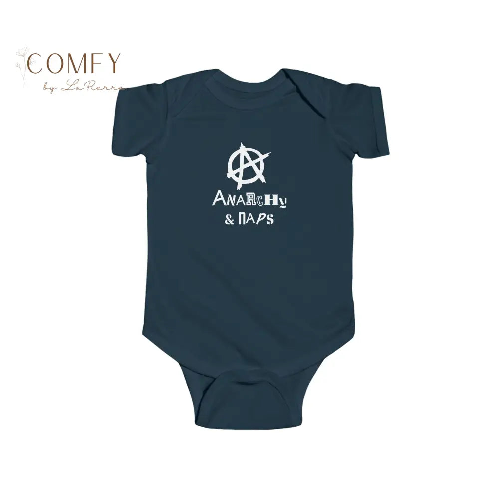 Anarchy and Naps Baby Onesie • Funny Punk Baby Bodysuit • Cute Infant Graphic One-Piece Outfit • Unisex Baby Bodysuit