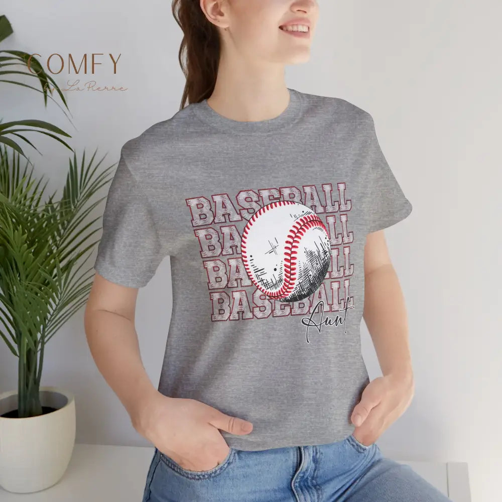 Baseball Aunt Shirt • Proud Baseball Auntie Game Day Tee • Unisex Jersey Short Sleeve T-Shirt (XS–5XL) T-Shirt