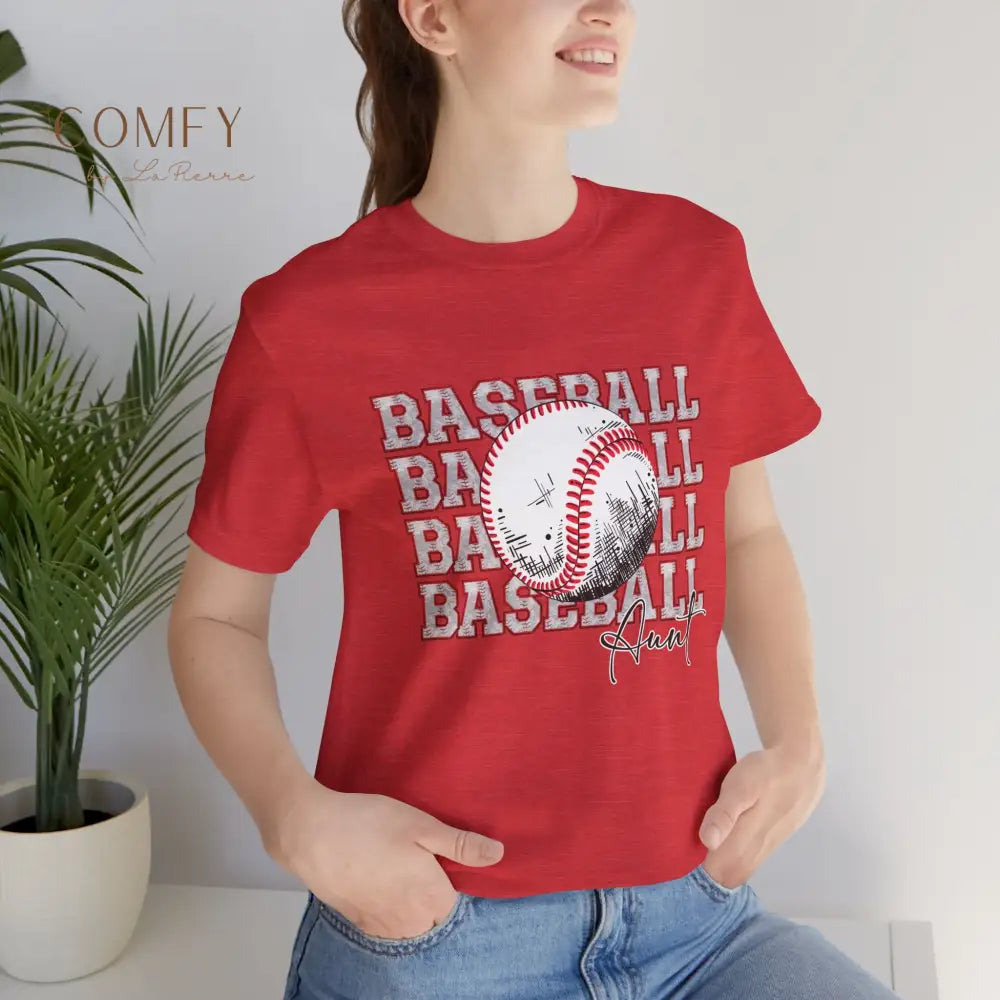 Baseball Aunt Shirt • Proud Baseball Auntie Game Day Tee • Unisex Jersey Short Sleeve T-Shirt (XS–5XL) T-Shirt