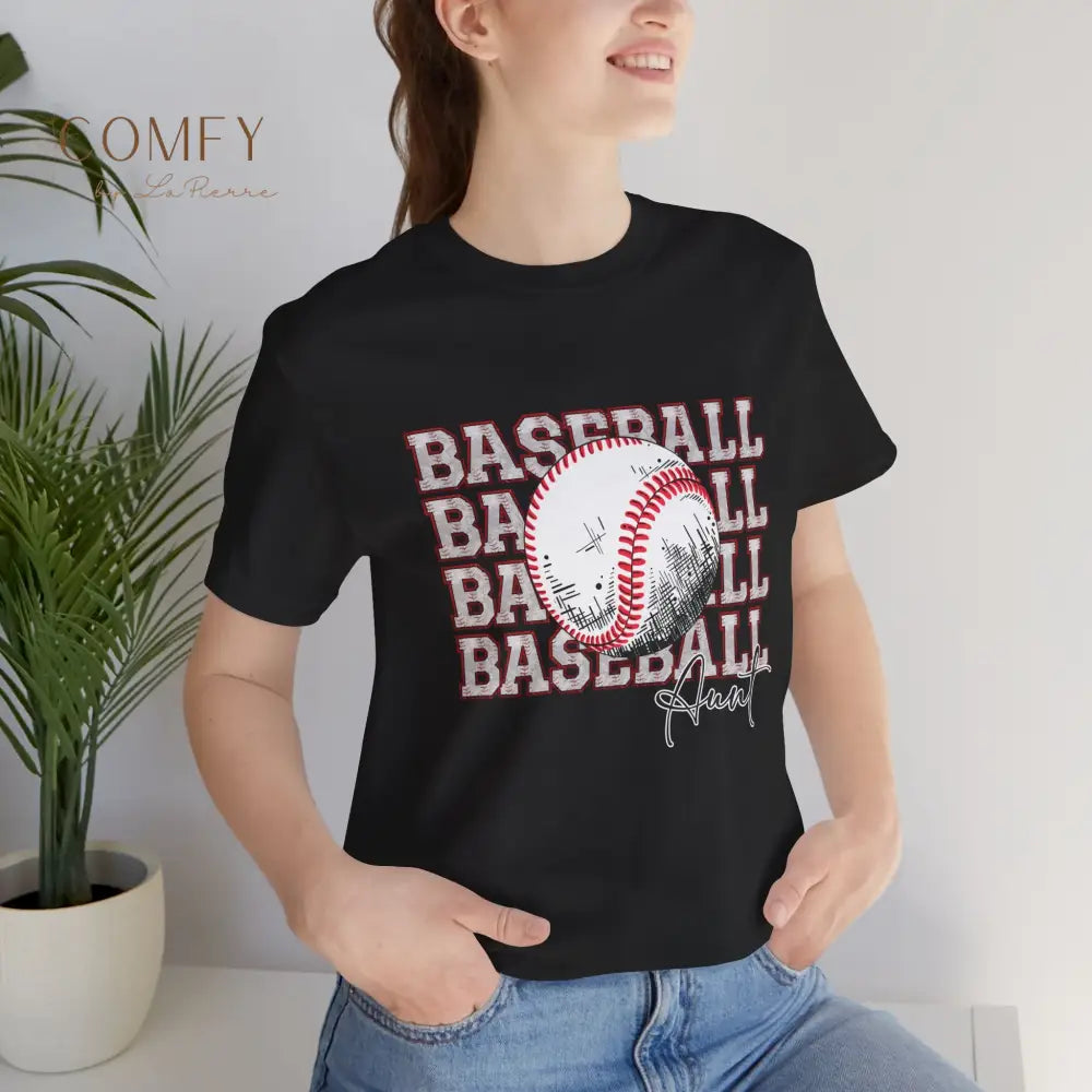 Baseball Aunt Shirt • Proud Baseball Auntie Game Day Tee • Unisex Jersey Short Sleeve T-Shirt (XS–5XL) T-Shirt