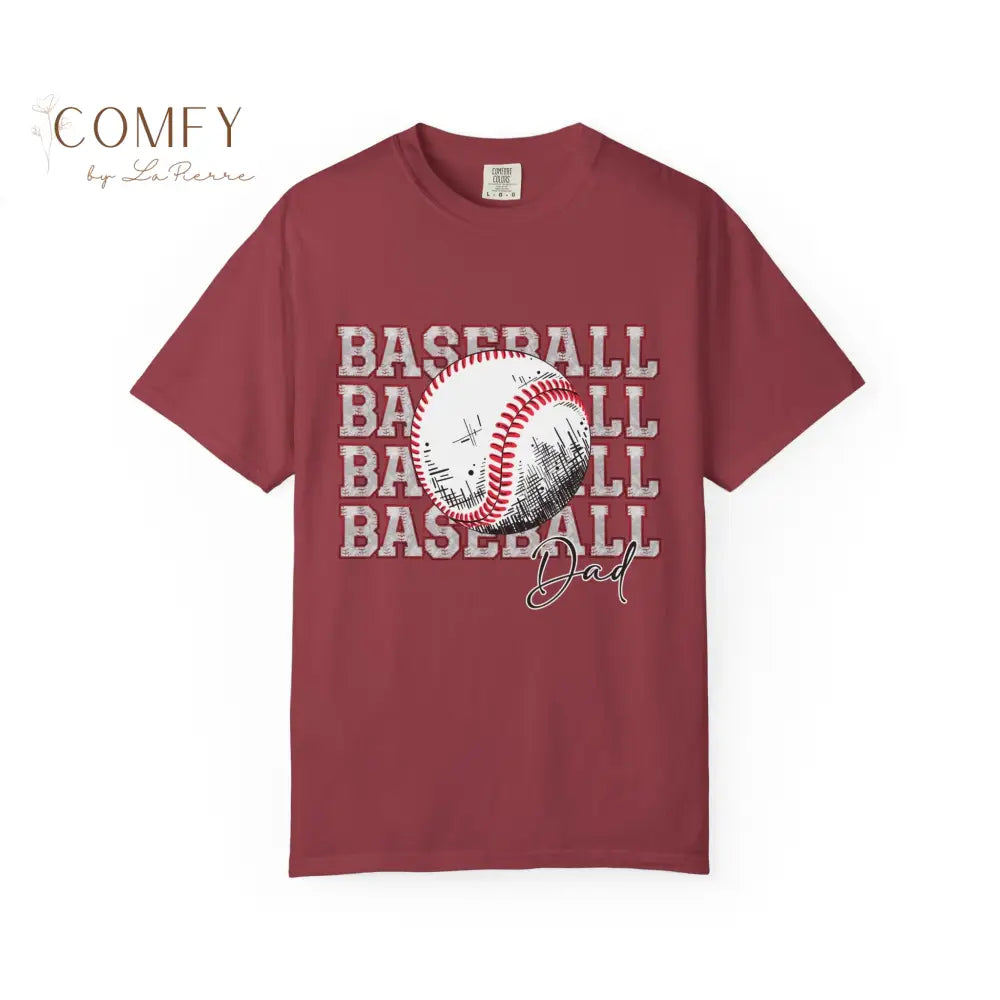 Baseball Dad Shirt • Proud Baseball Parent Tee • Unisex Garment-Dyed T-Shirt (S–4XL) Chili / S T-Shirt