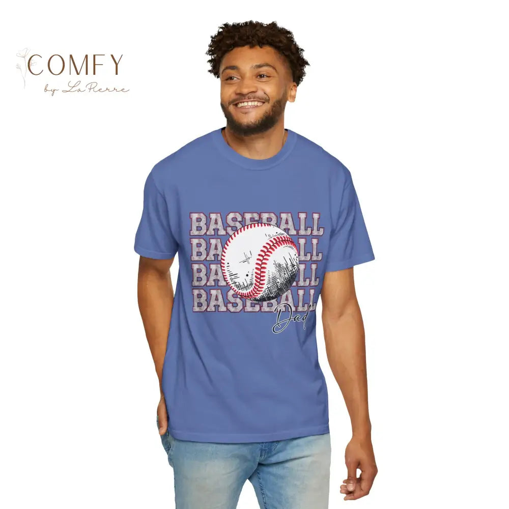 Baseball Dad Shirt • Proud Baseball Parent Tee • Unisex Garment-Dyed T-Shirt (S–4XL) Mystic Blue / S T-Shirt