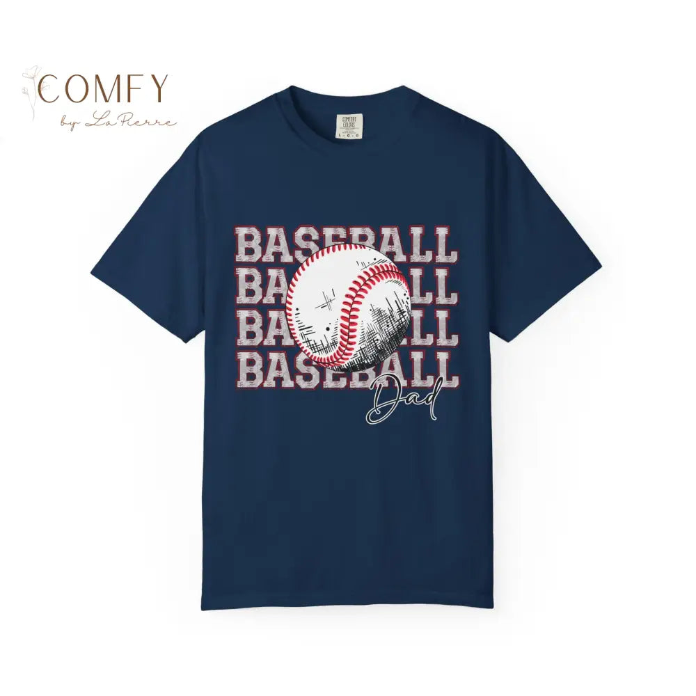 Baseball Dad Shirt • Proud Baseball Parent Tee • Unisex Garment-Dyed T-Shirt (S–4XL) Navy / S T-Shirt