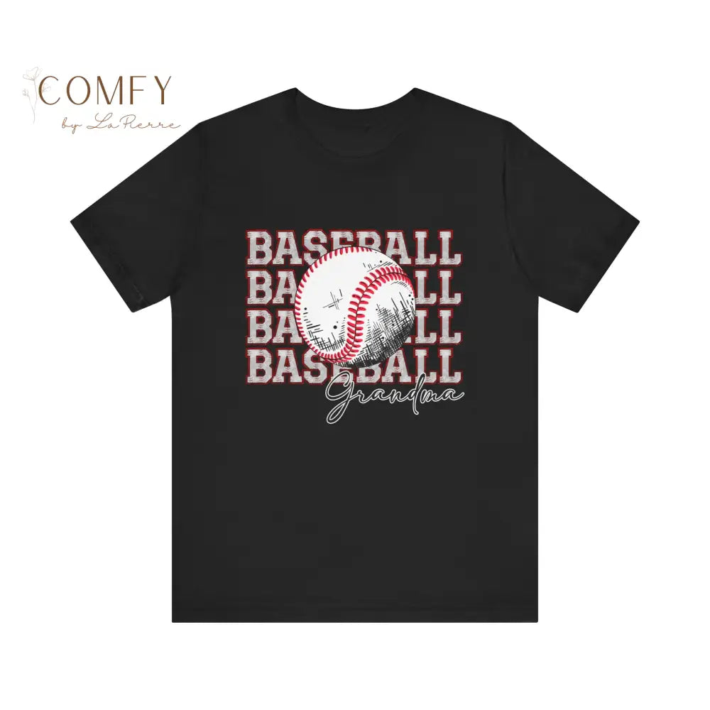 Baseball Grandma Shirt • Proud Baseball Granny Game Day Tee • Unisex Jersey Short Sleeve T-Shirt (XS–4XL) Black / XS
