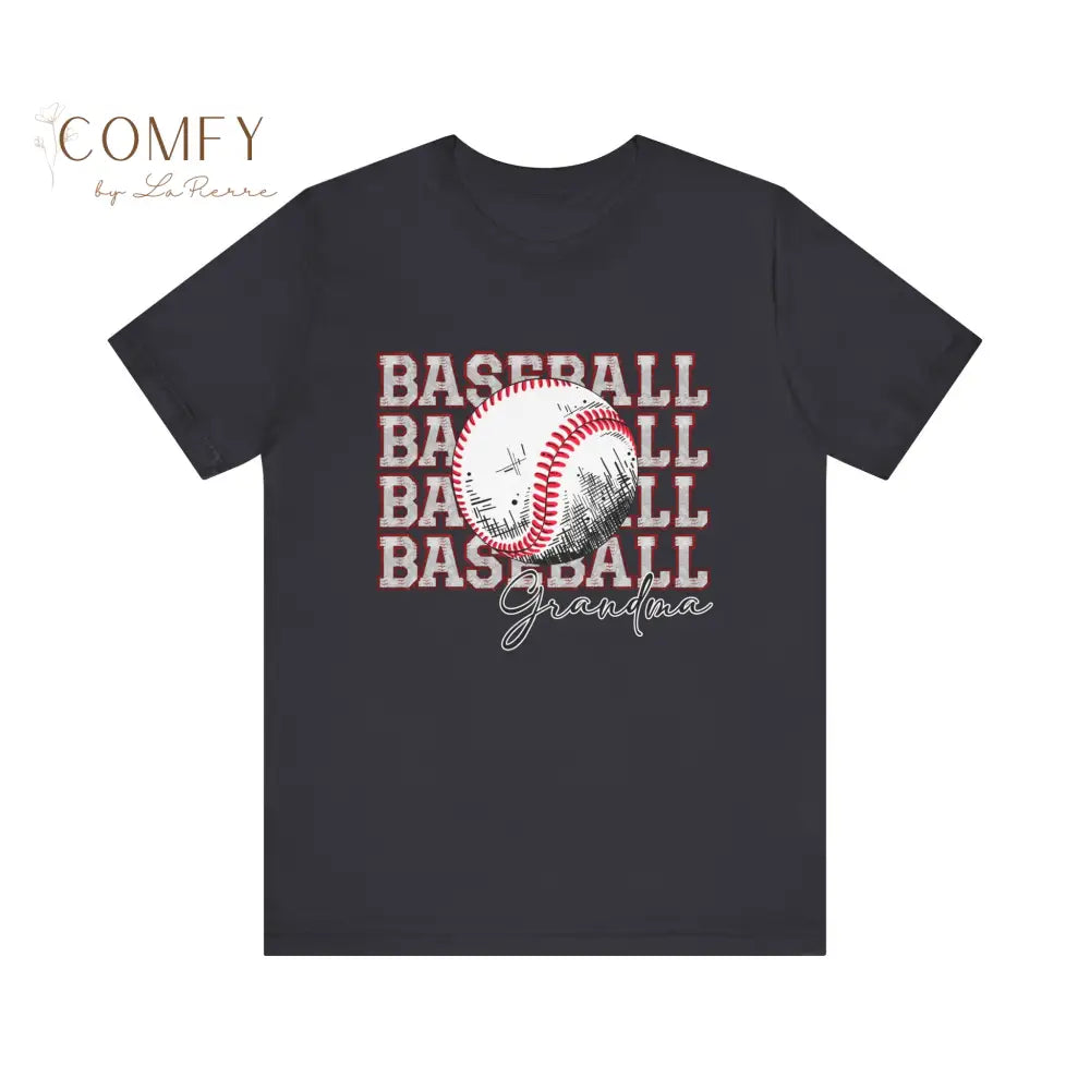 Baseball Grandma Shirt • Proud Baseball Granny Game Day Tee • Unisex Jersey Short Sleeve T-Shirt (XS–4XL) Dark Grey / S
