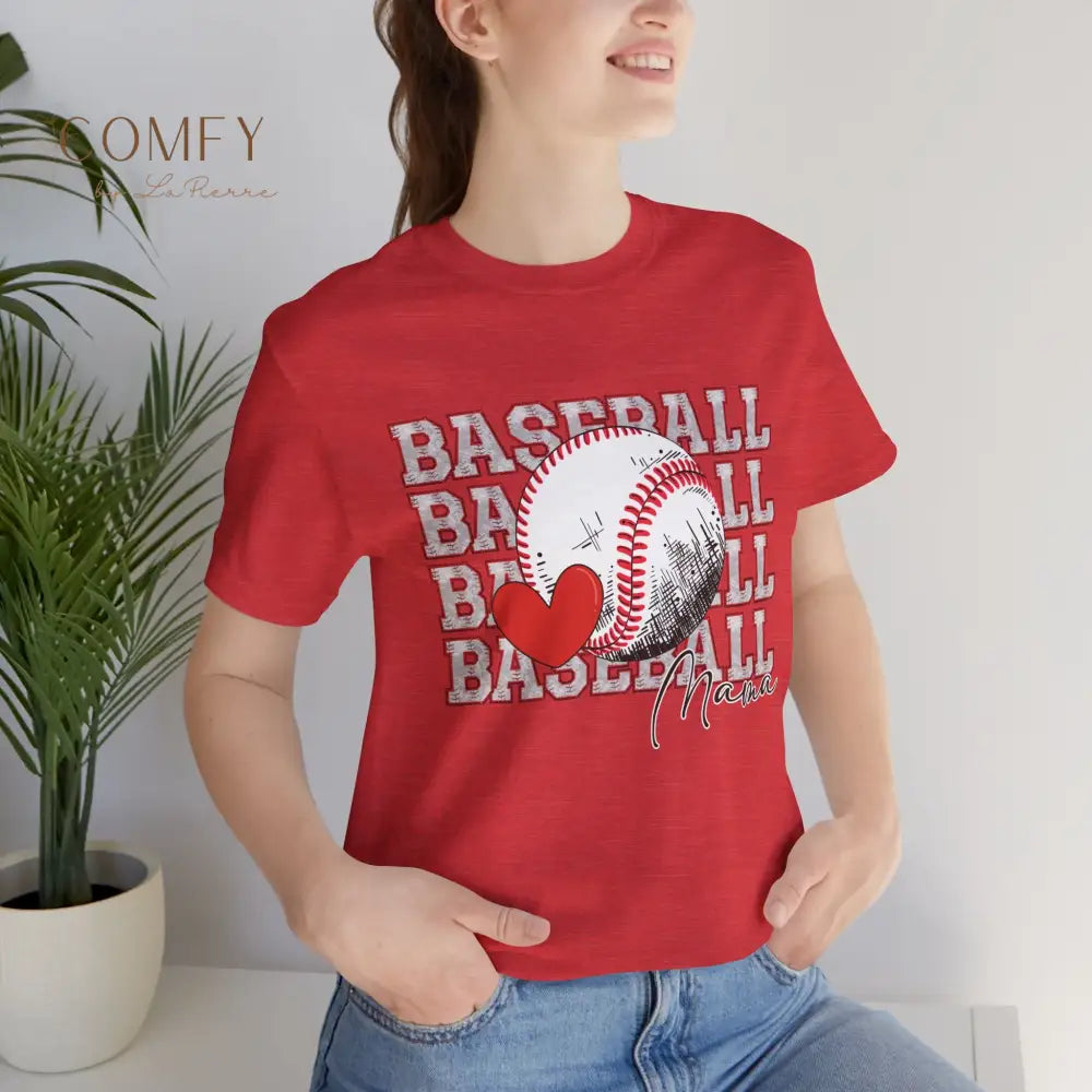 Baseball Mama Shirt • Proud Baseball Mom Game Day Tee • Unisex Jersey Short Sleeve T-Shirt (XS–5XL) T-Shirt