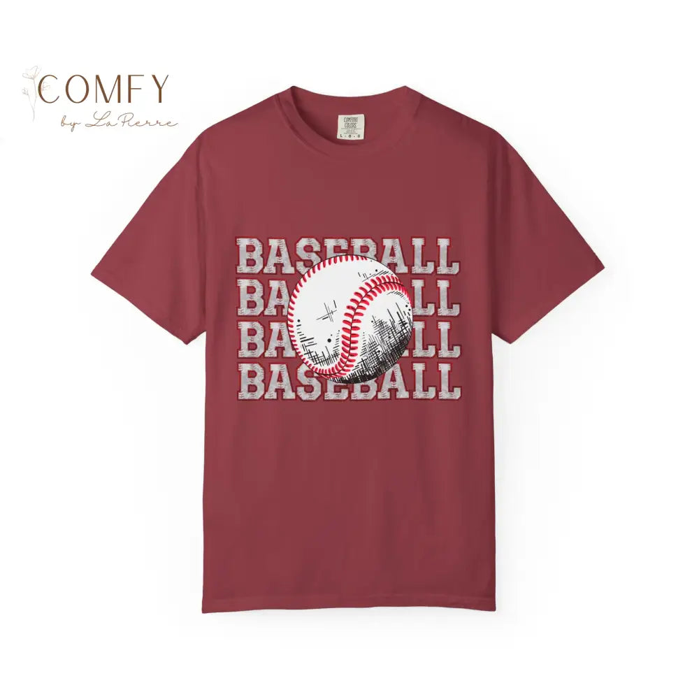 Baseball Shirt • Vintage Baseball Player Tee • Unisex Garment-Dyed T-Shirt (S–4XL) Chili / S T-Shirt
