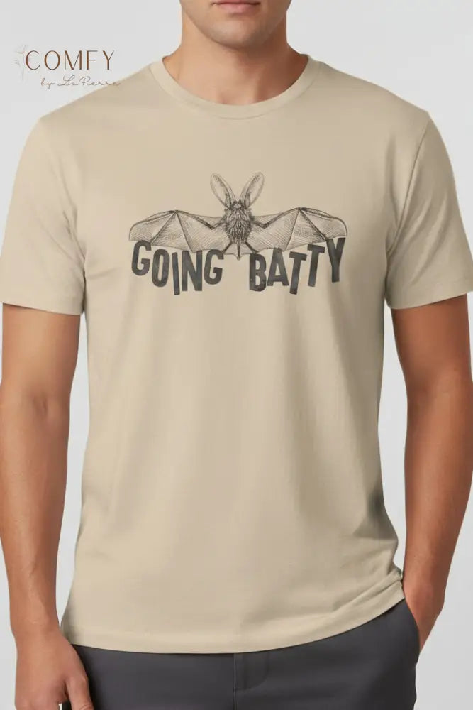 Bat Lover “Going Batty” Shirt • Cute Bat Graphic Tee • Gothic Halloween Bat Lover T-Shirt • Unisex Jersey Tee XS–5XL
