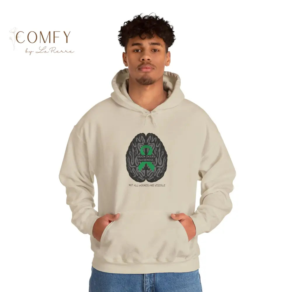 Brain Injury Awareness Hoodie • TBI Support Green Ribbon Sweatshirt • Unisex Heavy Blend™ Hooded Pullover (S–5XL) Hoodie
