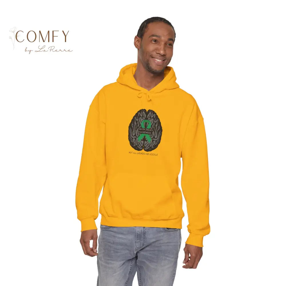 Brain Injury Awareness Hoodie • TBI Support Green Ribbon Sweatshirt • Unisex Heavy Blend™ Hooded Pullover (S–5XL) Hoodie