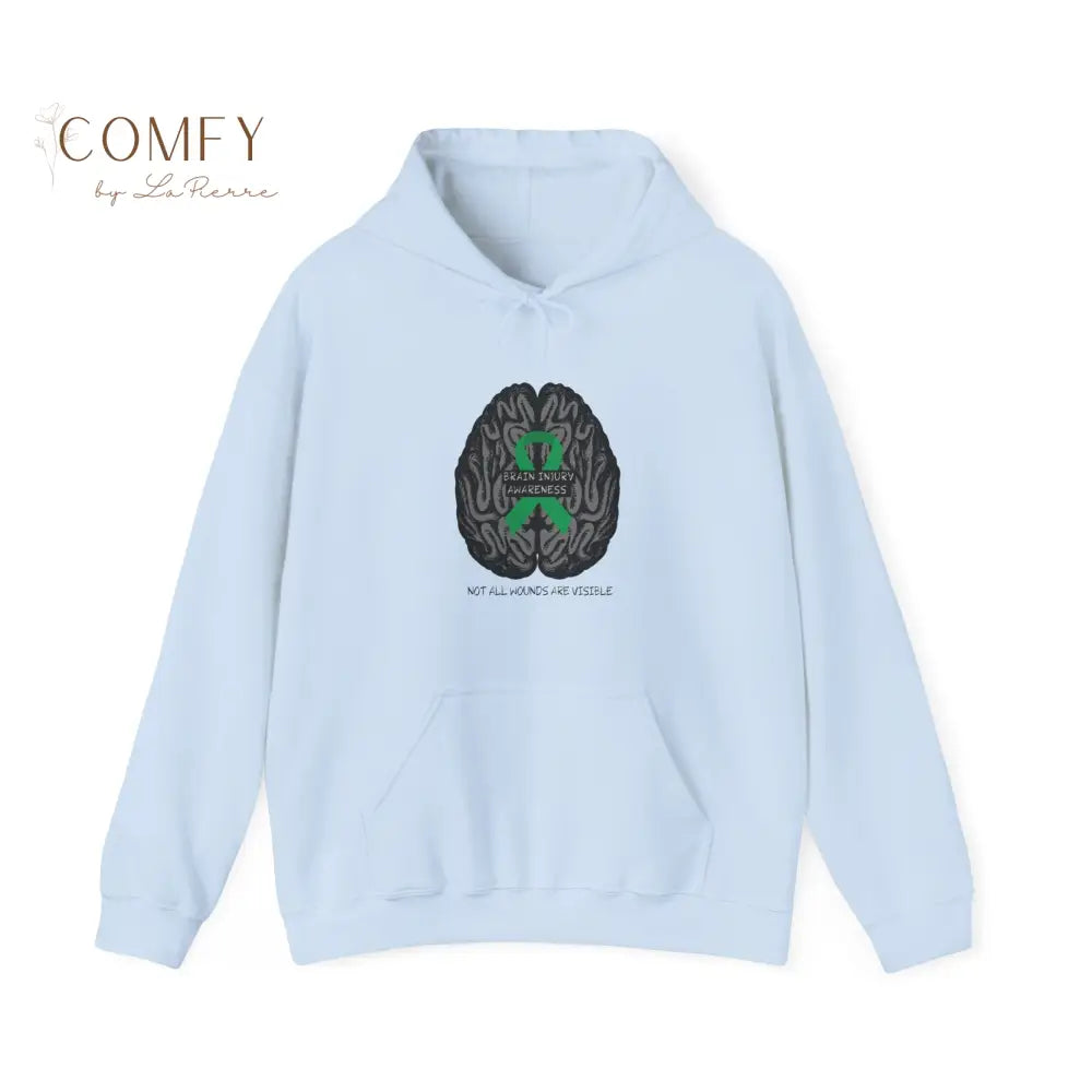 Brain Injury Awareness Hoodie • TBI Support Green Ribbon Sweatshirt • Unisex Heavy Blend™ Hooded Pullover (S–5XL) Light