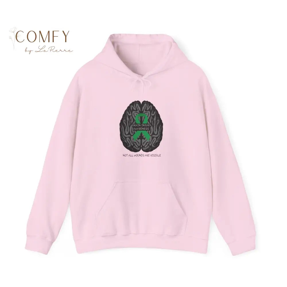 Brain Injury Awareness Hoodie • TBI Support Green Ribbon Sweatshirt • Unisex Heavy Blend™ Hooded Pullover (S–5XL) Light