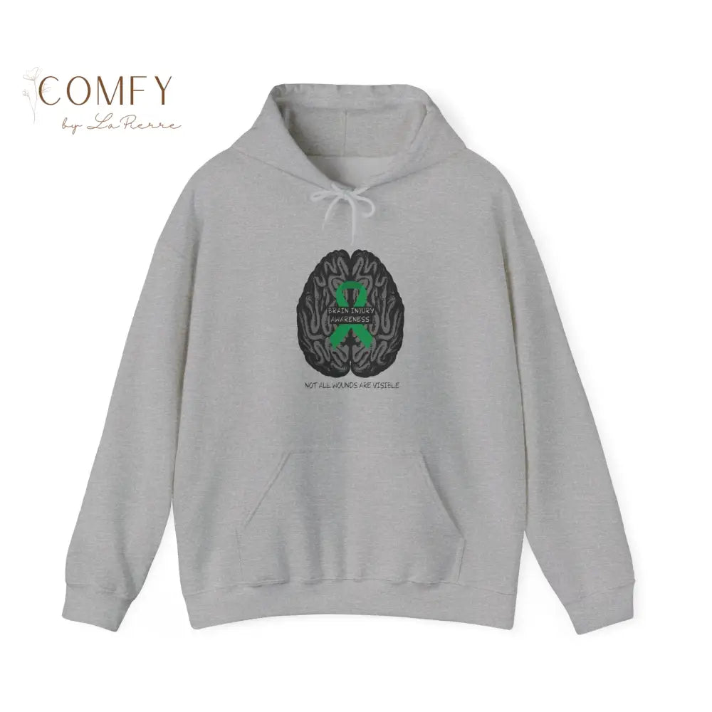 Brain Injury Awareness Hoodie • TBI Support Green Ribbon Sweatshirt • Unisex Heavy Blend™ Hooded Pullover (S–5XL) Sport