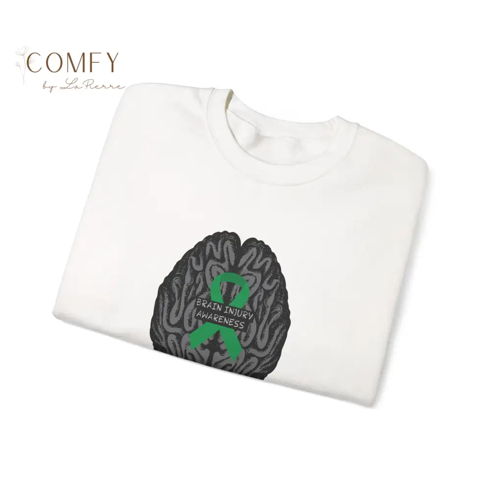 Brain Injury Awareness Sweatshirt • TBI Support Green Ribbon Crewneck • Unisex Heavy Blend™ Fleece (S–5XL) Sweatshirt