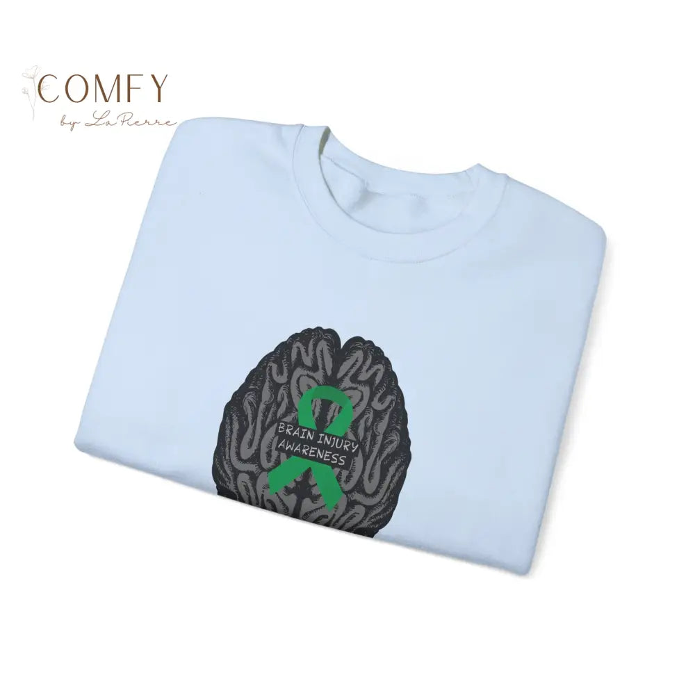 Brain Injury Awareness Sweatshirt • TBI Support Green Ribbon Crewneck • Unisex Heavy Blend™ Fleece (S–5XL) Sweatshirt