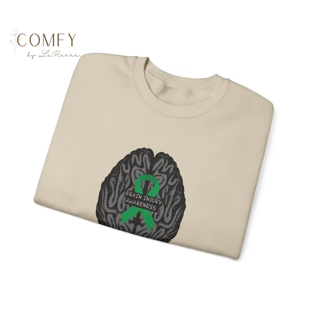 Brain Injury Awareness Sweatshirt • TBI Support Green Ribbon Crewneck • Unisex Heavy Blend™ Fleece (S–5XL) Sweatshirt