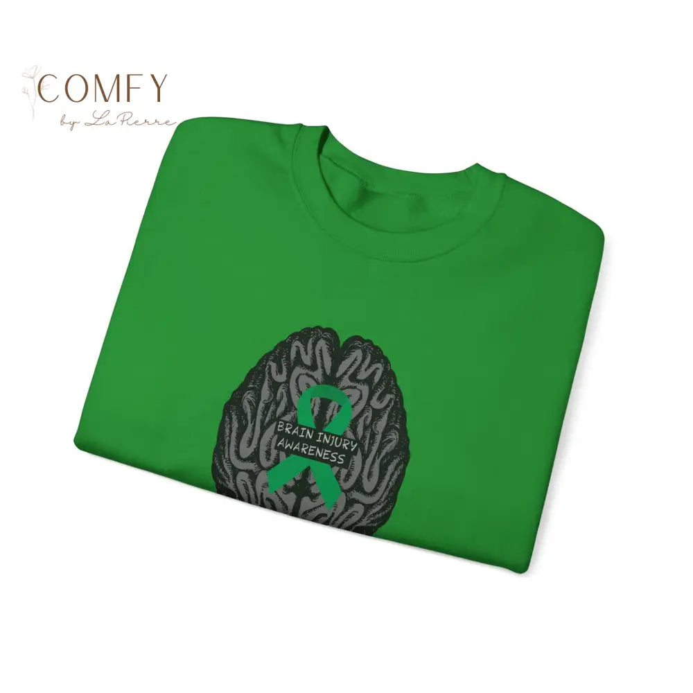 Brain Injury Awareness Sweatshirt • TBI Support Green Ribbon Crewneck • Unisex Heavy Blend™ Fleece (S–5XL) Sweatshirt