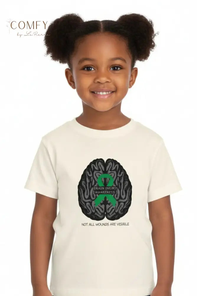 Brain Injury Awareness Toddler Shirt • Pediatric Brain Injury Support Tee • Kids Awareness Graphic T-Shirt • Toddler