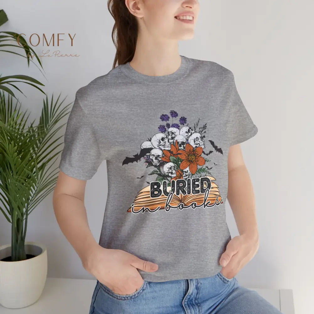’Buried in Books’ T-Shirt — Book Lover Graphic Tee (S-3XL) T-Shirt