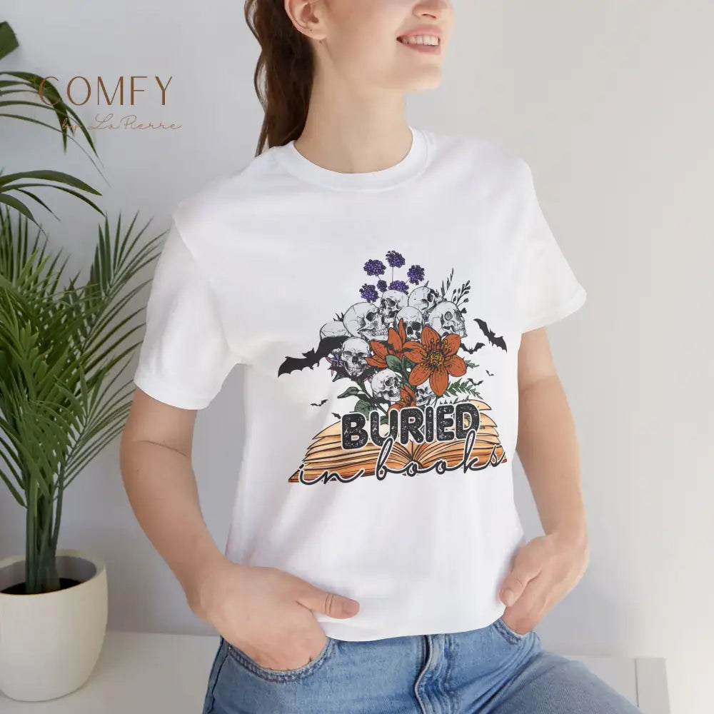 ’Buried in Books’ T-Shirt — Book Lover Graphic Tee (S-3XL) T-Shirt