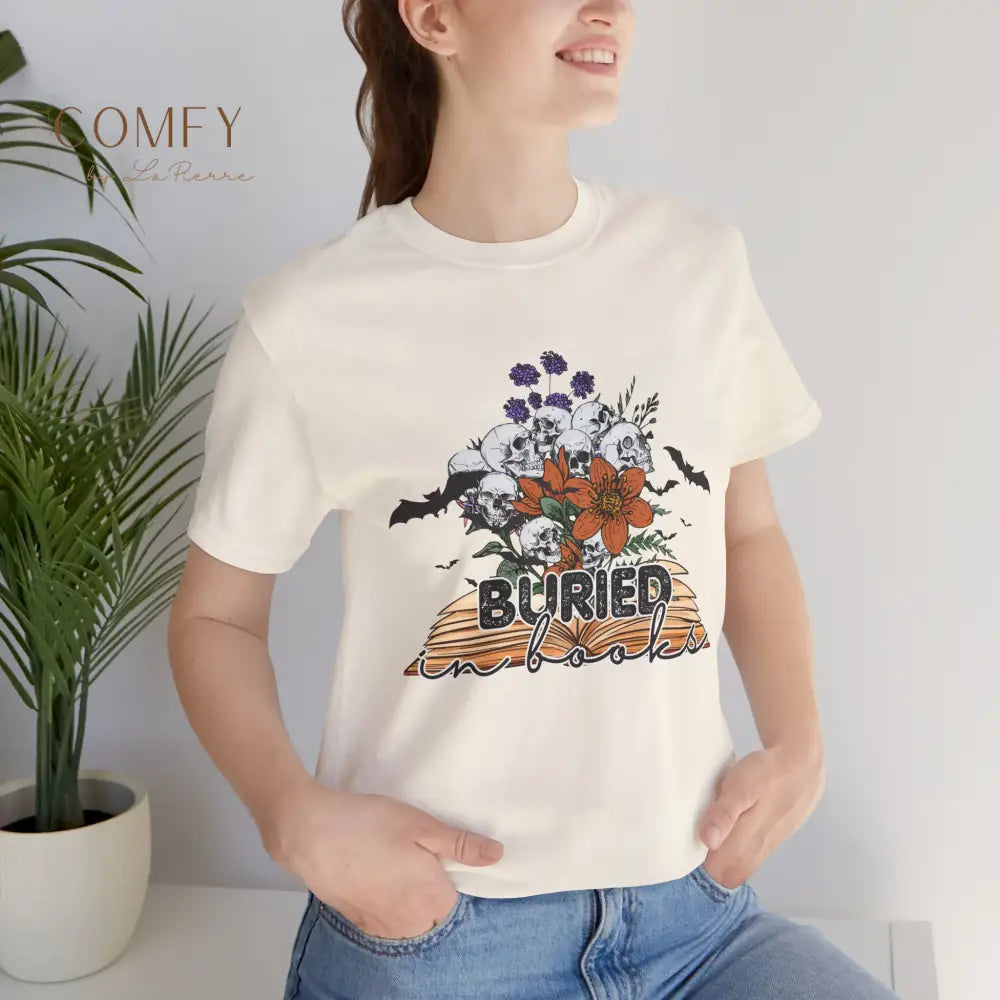 ’Buried in Books’ T-Shirt — Book Lover Graphic Tee (S-3XL) T-Shirt