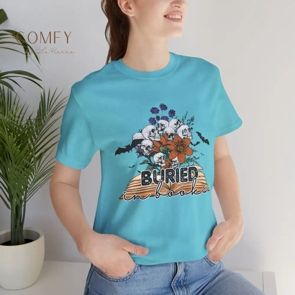 ’Buried in Books’ T-Shirt — Book Lover Graphic Tee (S-3XL) T-Shirt
