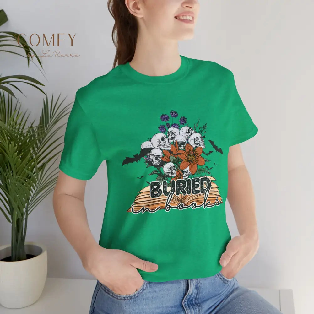 ’Buried in Books’ T-Shirt — Book Lover Graphic Tee (S-3XL) T-Shirt