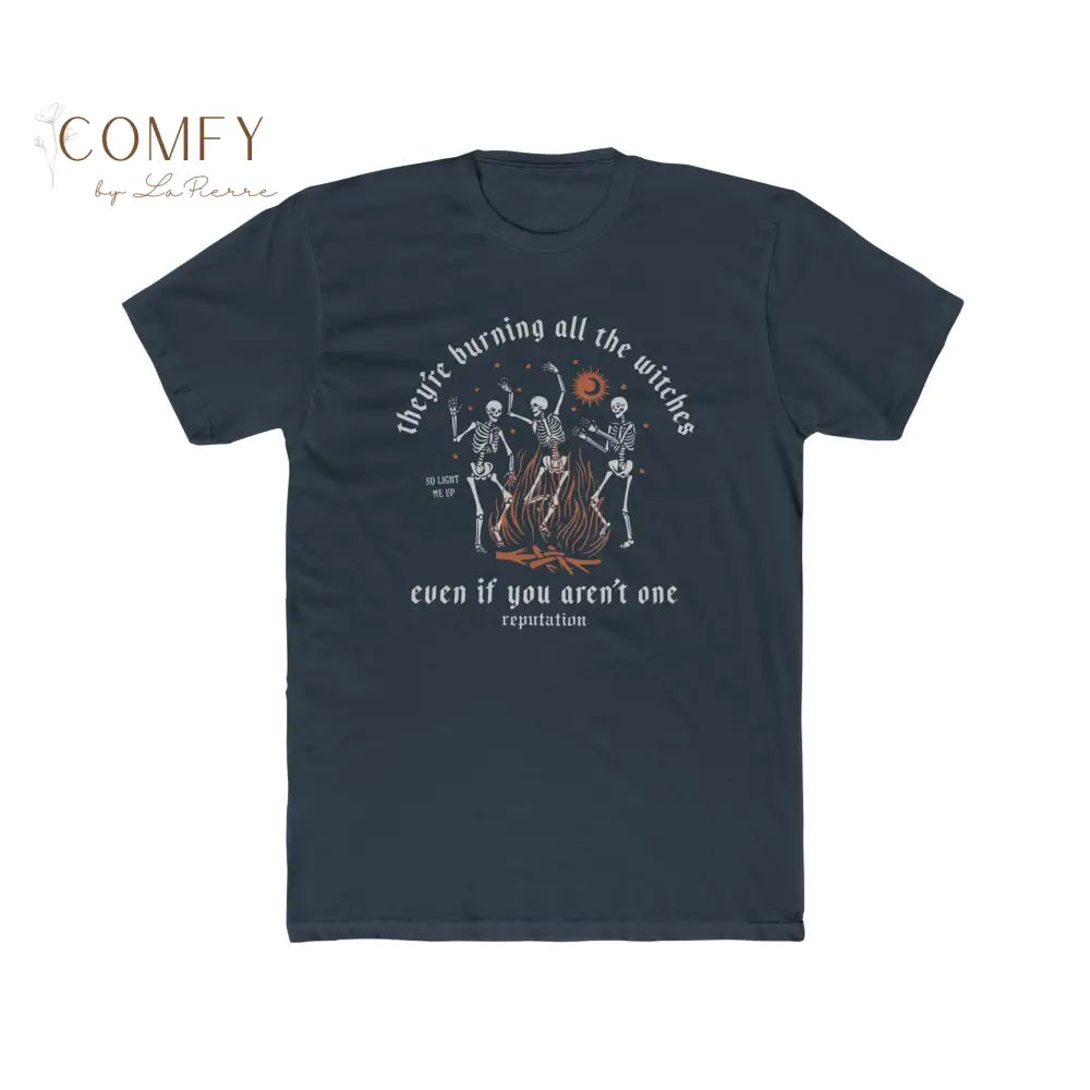 Burning the Witches Skeleton Shirt • Dark Feminine Energy Graphic Tee • Unisex Cotton T-Shirt T-Shirt