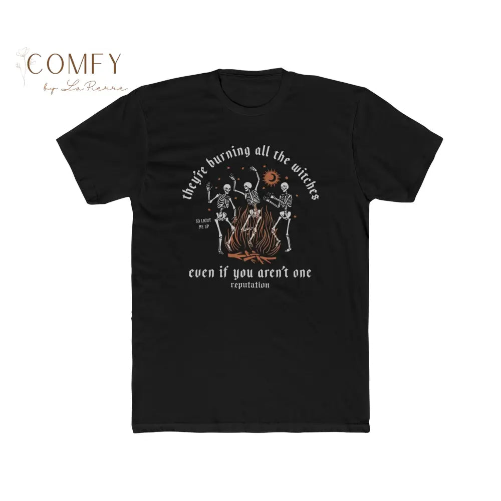 Burning the Witches Skeleton Shirt • Dark Feminine Energy Graphic Tee • Unisex Cotton T-Shirt T-Shirt