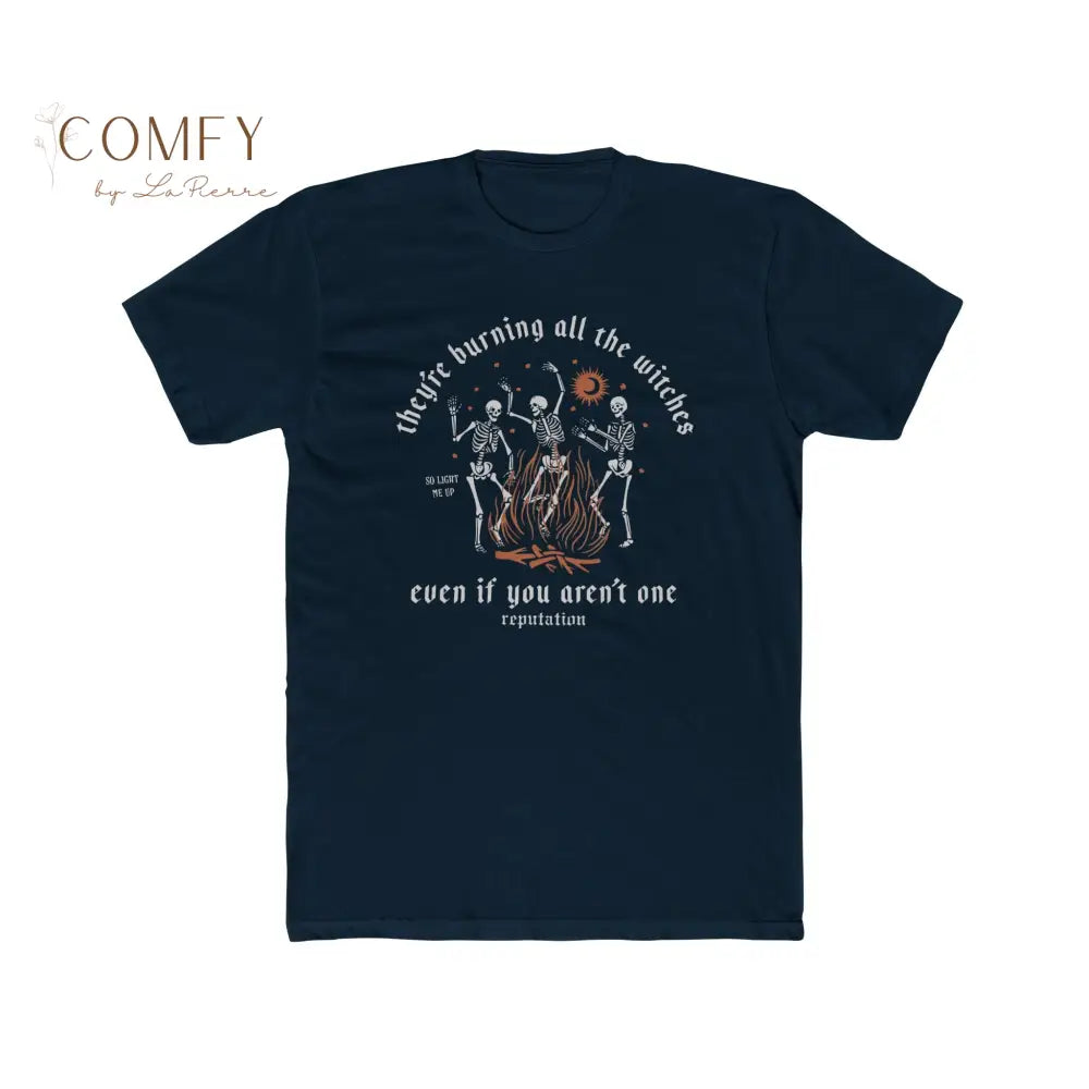 Burning the Witches Skeleton Shirt • Dark Feminine Energy Graphic Tee • Unisex Cotton T-Shirt T-Shirt