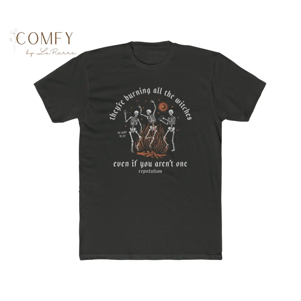 Burning the Witches Skeleton Shirt • Dark Feminine Energy Graphic Tee • Unisex Cotton T-Shirt T-Shirt
