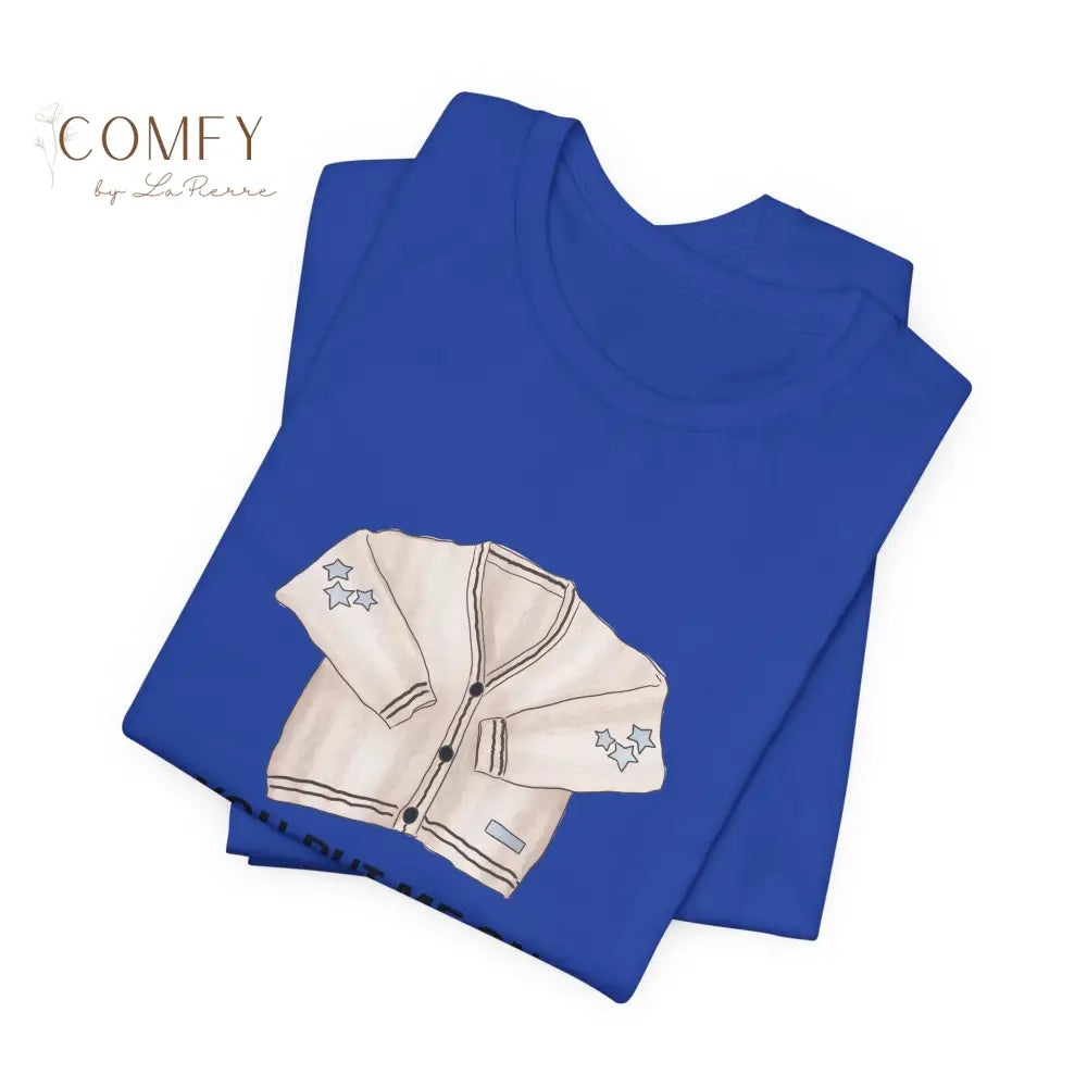 Cardigan-Inspired Tee • Soft Vintage Aesthetic Graphic Shirt • Unisex Jersey Short Sleeve T-Shirt (S–3XL) T-Shirt