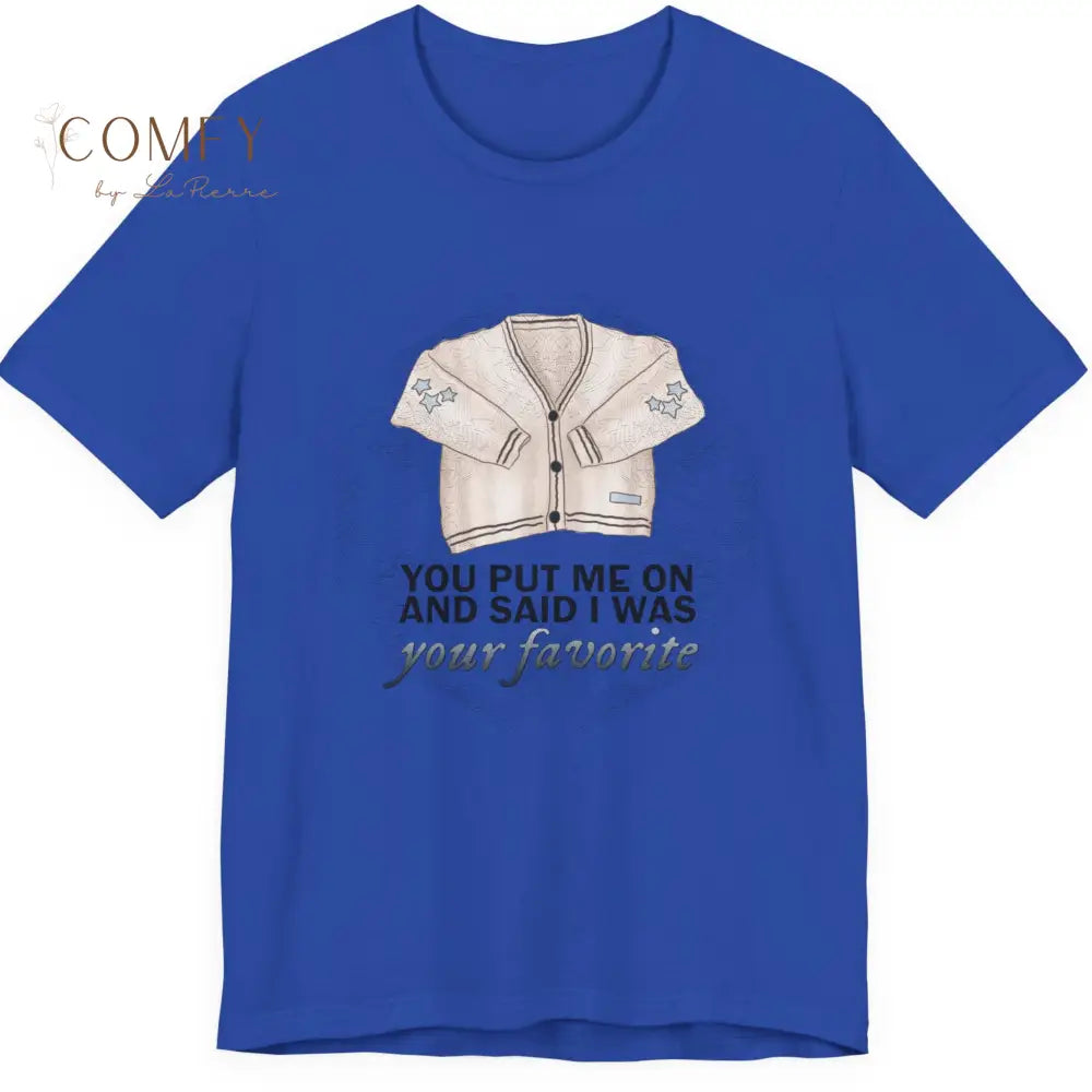 Cardigan-Inspired Tee • Soft Vintage Aesthetic Graphic Shirt • Unisex Jersey Short Sleeve T-Shirt (S–3XL) T-Shirt