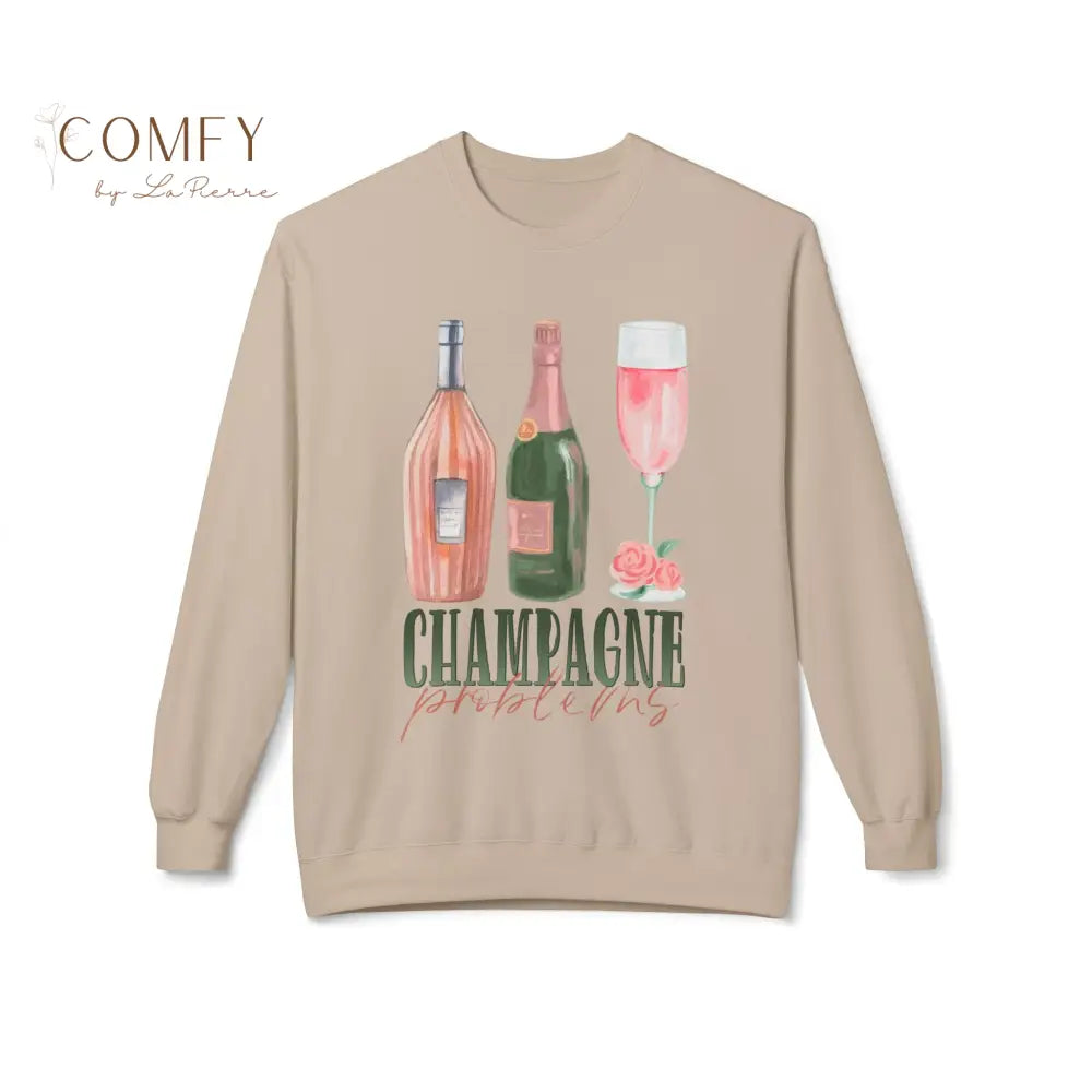 Champagne Lover Sweatshirt • Bubbly Aesthetic Crewneck • Unisex Softstyle Fleece Pullover (S–4XL) Sweatshirt