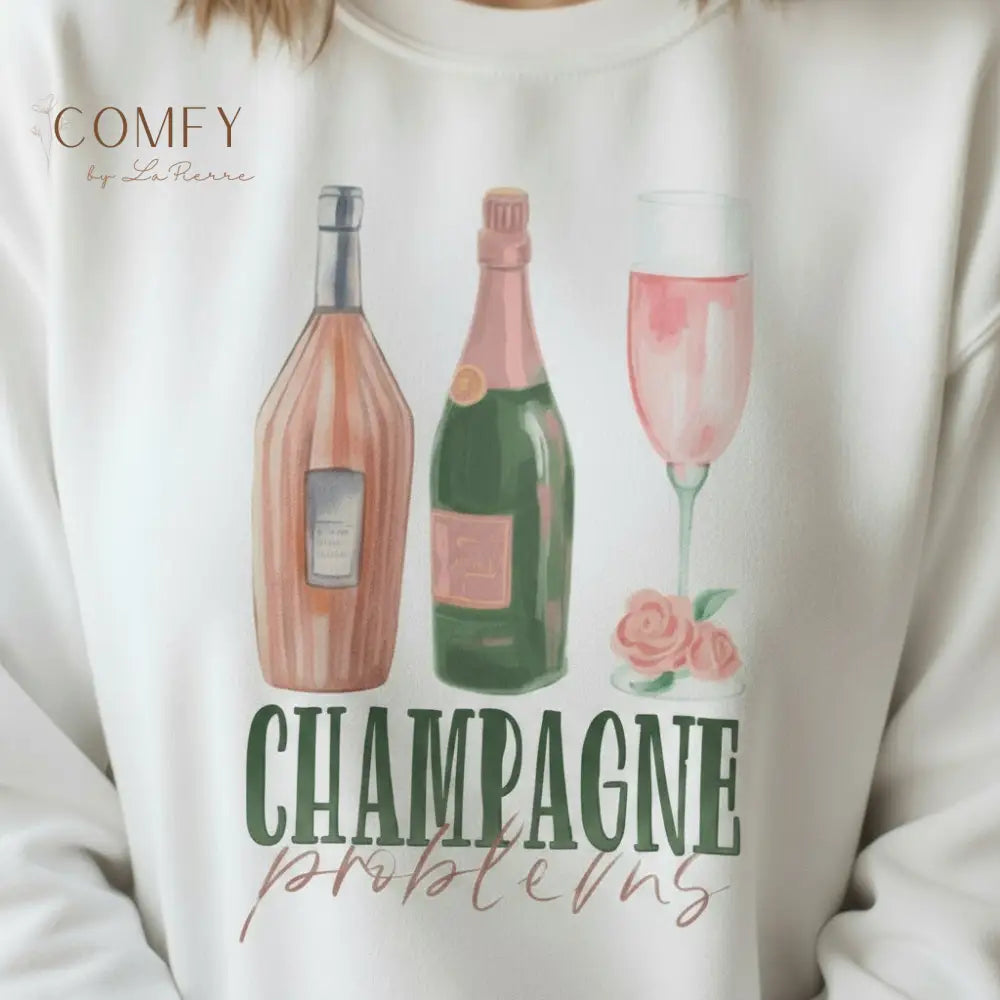 Champagne Lover Sweatshirt • Bubbly Aesthetic Crewneck • Unisex Softstyle Fleece Pullover (S–4XL) Sweatshirt