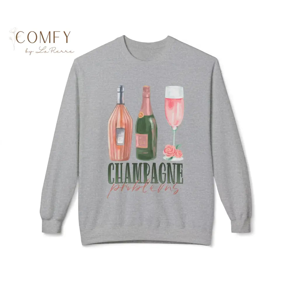 Champagne Lover Sweatshirt • Bubbly Aesthetic Crewneck • Unisex Softstyle Fleece Pullover (S–4XL) Sweatshirt