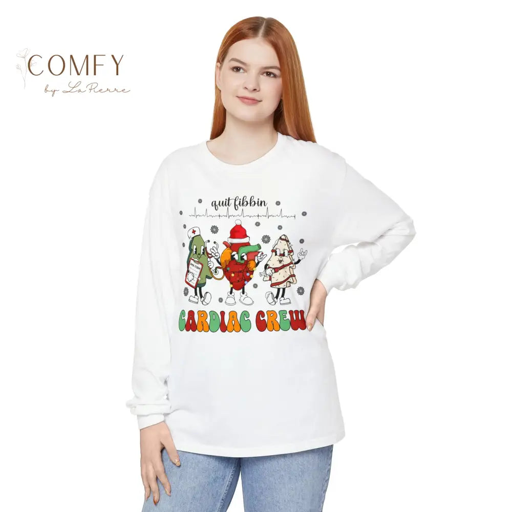 Christmas Cardiac Crew Shirt • Holiday Heart Care Long Sleeve Tee • Festive Cardiology Staff Graphic Shirt • Unisex