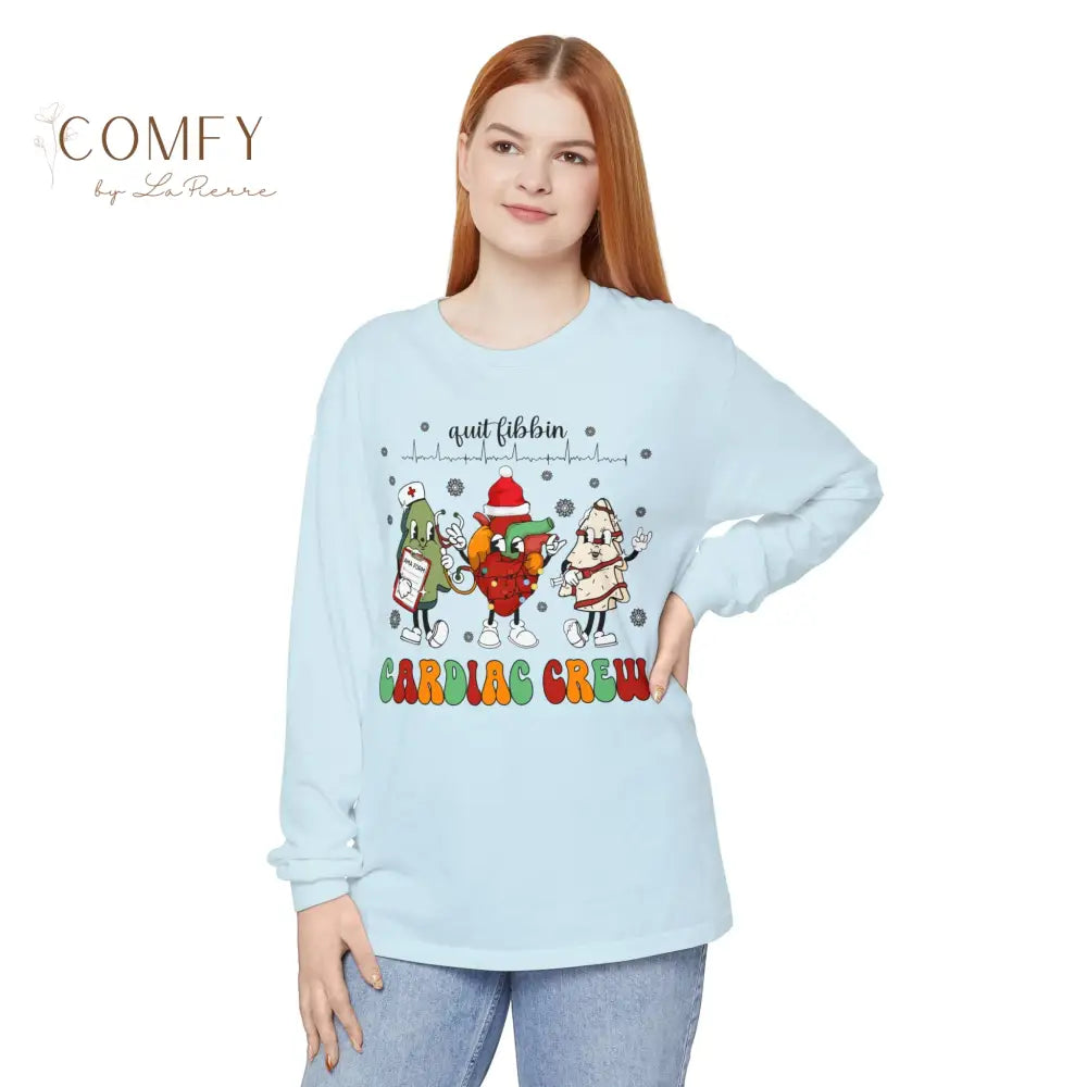 Christmas Cardiac Crew Shirt • Holiday Heart Care Long Sleeve Tee • Festive Cardiology Staff Graphic Shirt • Unisex