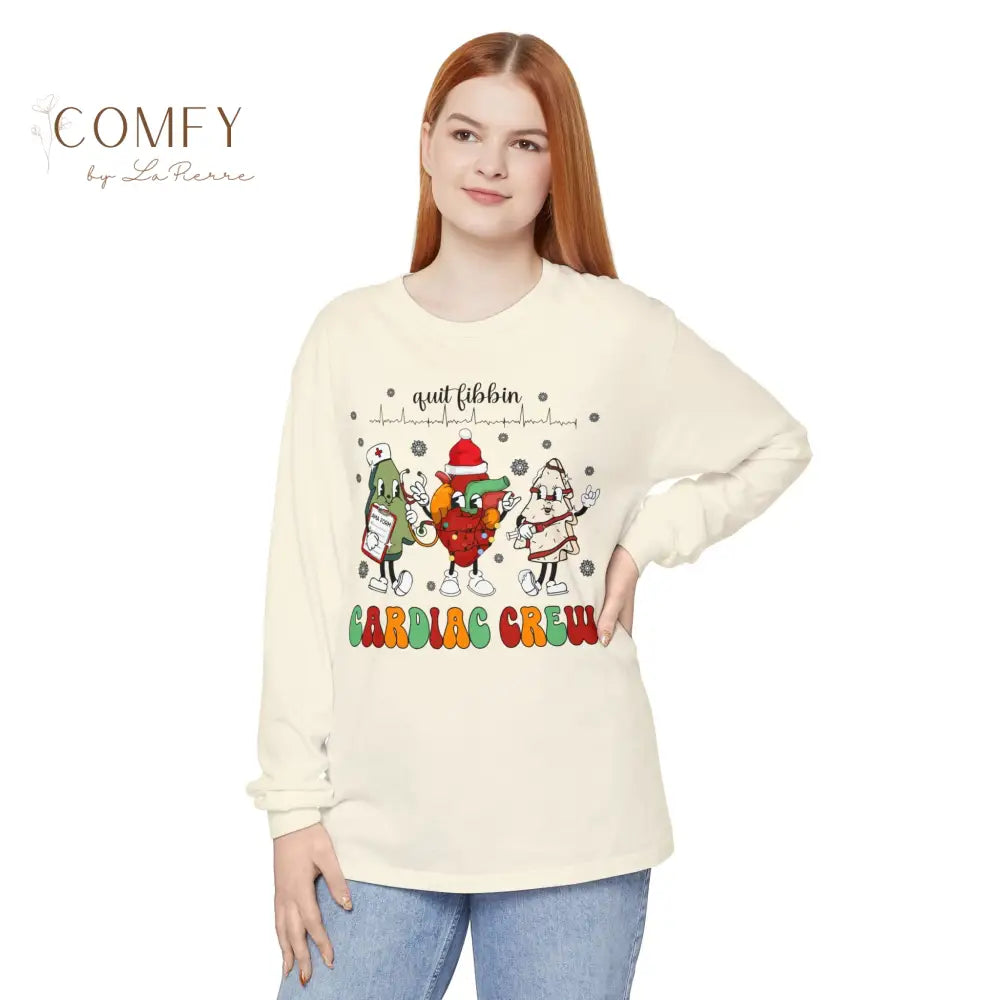 Christmas Cardiac Crew Shirt • Holiday Heart Care Long Sleeve Tee • Festive Cardiology Staff Graphic Shirt • Unisex