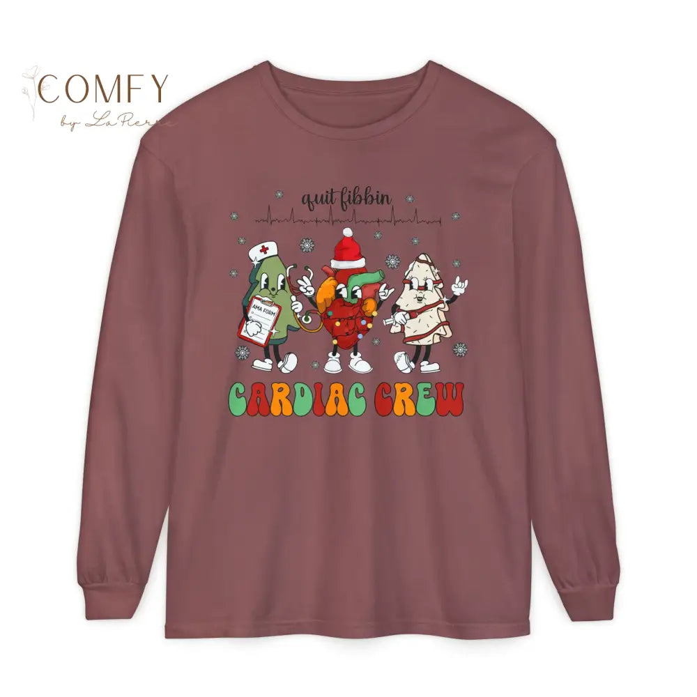 Christmas Cardiac Crew Shirt • Holiday Heart Care Long Sleeve Tee • Festive Cardiology Staff Graphic Shirt • Unisex