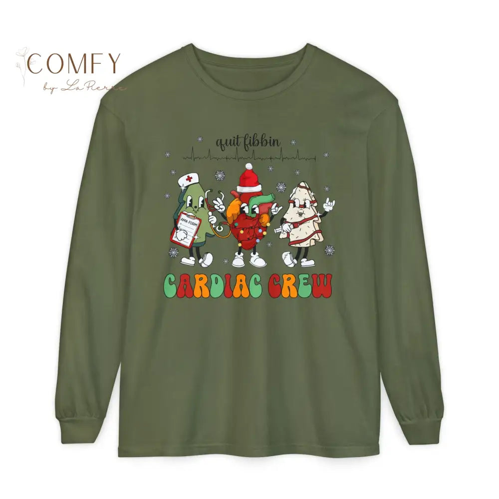Christmas Cardiac Crew Shirt • Holiday Heart Care Long Sleeve Tee • Festive Cardiology Staff Graphic Shirt • Unisex
