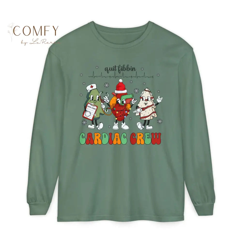 Christmas Cardiac Crew Shirt • Holiday Heart Care Long Sleeve Tee • Festive Cardiology Staff Graphic Shirt • Unisex