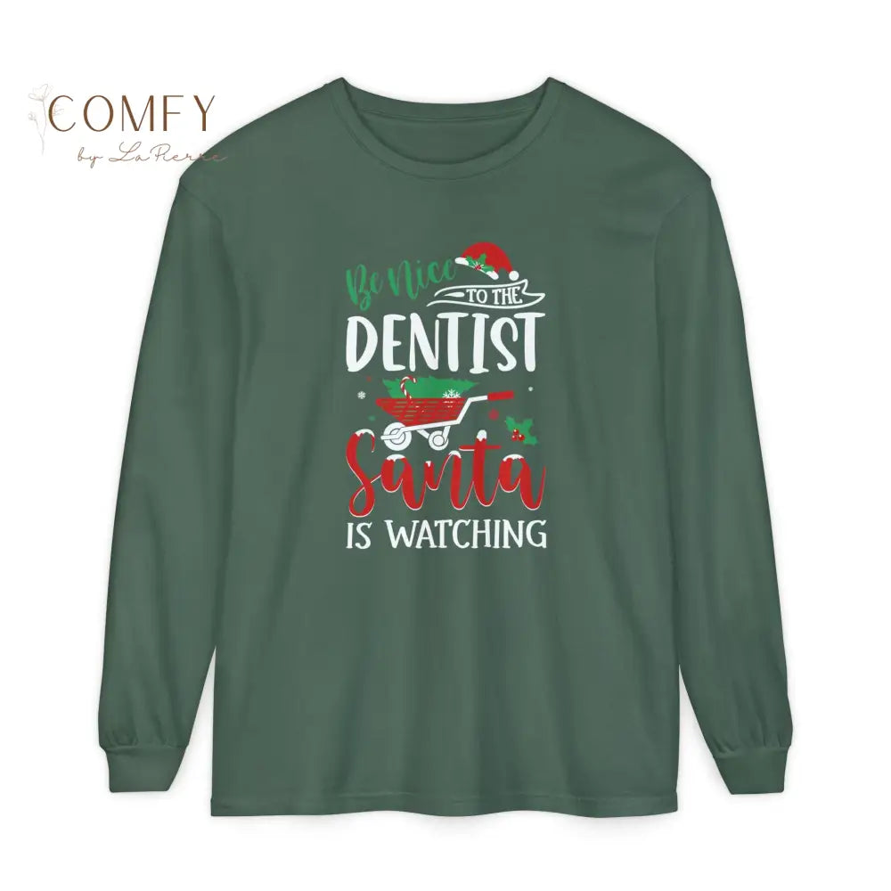 Christmas Dentist Shirt • Holiday Dental Long Sleeve Tee • Festive Tooth Care Graphic Shirt • Unisex Long Sleeve S–3XL