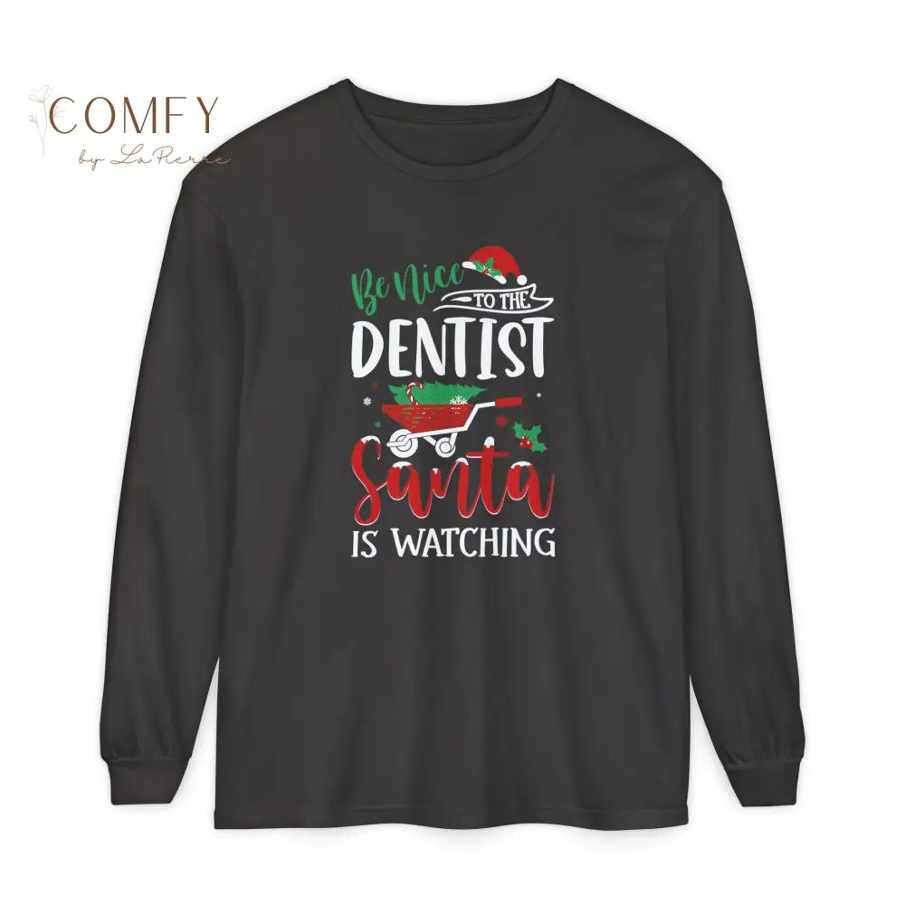 Christmas Dentist Shirt • Holiday Dental Long Sleeve Tee • Festive Tooth Care Graphic Shirt • Unisex Long Sleeve S–3XL